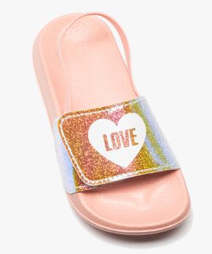 Mules de piscine fille à bride élastique et bandeau scratch vue5 - GEMO (ENFANT) - GEMO