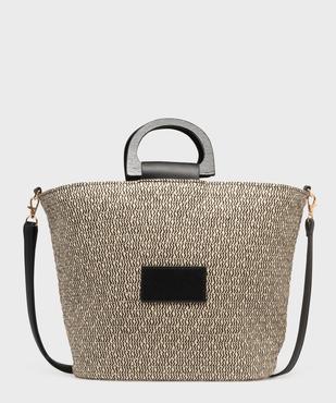 Sac en paille bicolore porté main femme vue1 - GEMO (ACCESS) - GEMO
