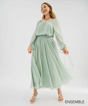 Ensemble blouse en voile et jupe fluide pour femme  - GEMO