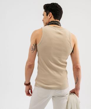 Débardeur uni en maille côtelée homme vue3 - GEMO 4G HOMME - GEMO