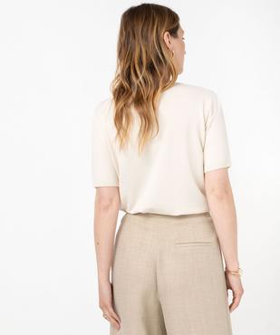 Pull à manches courtes en maille fine femme vue4 - GEMO 4G FEMME - GEMO