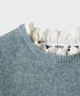Pull effet 2-en-1 à col victorien avec de la laine fille vue2 - GEMO (ENFANT) - GEMO