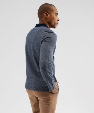 Polo à manches longues avec col contrastant homme vue3 - GEMO 4G HOMME - GEMO