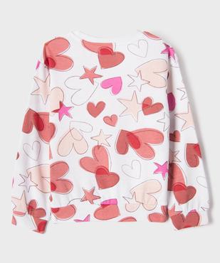 Sweat blousant en molleton doux imprimé fille vue3 - GEMO 4G FILLE - GEMO
