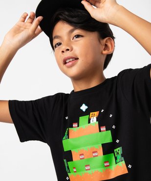 Tee-shirt à manches courtes de Noël avec motif sapin garçon - Minecraft vue4 - MINECRAFT - GEMO