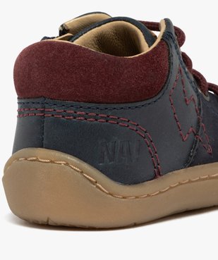 Chaussures premiers pas bébé garçon à zip et à lacets détail éclair surpiqué - NA! vue7 - NA! - GEMO
