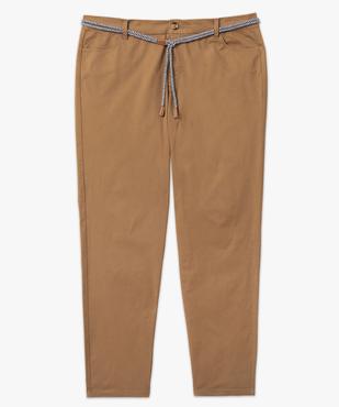 Pantalon en toile avec ceinture en corde femme grande taille vue4 - GEMO 4G GT - GEMO