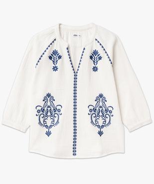 Blouse à manches 3/4 brodée en gaze de coton femme vue4 - GEMO(FEMME PAP) - GEMO