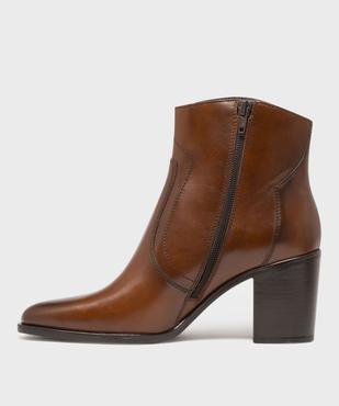 Bottines à talon dessus cuir femme - Tanéo vue3 - TANEO - GEMO