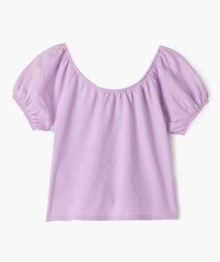 Tee-shirt à manches ballon avec noeud dans le bas fille vue4 - GEMO (ENFANT) - GEMO