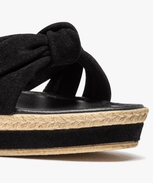 Sandales femme compensées dessus cuir suédé - Tanéo vue6 - TANEO - GEMO