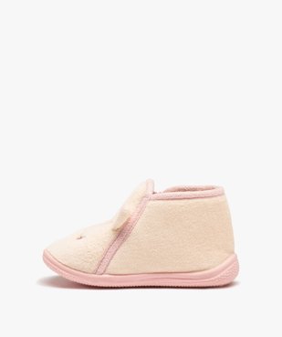Chaussons bébé fille bottillons zippés avec oreilles en relief vue3 - GEMO 4G BEBE - GEMO