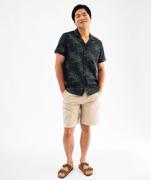 Chemise à manches courtes en coton léger et col cubain homme vue5 - GEMO (HOMME) - GEMO