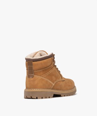 Boots fourrées dessus cuir à semelle crantée homme vue11 - URBAN STEPS - GEMO