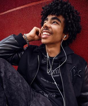 Blouson bi-matières avec motif poitrine et dos garçon - Camps United vue3 - CAMPS - GEMO