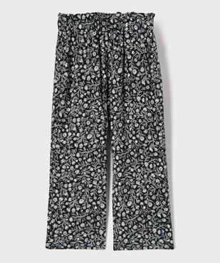 Pantalon fluide à motifs fleuris avec taille ajustable fille vue1 - GEMO 4G FILLE - GEMO