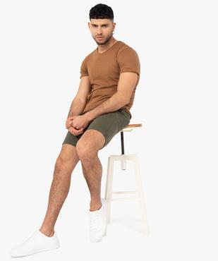 Bermuda homme en toile extensible 5 poches coupe chino vue5 - GEMO (HOMME) - GEMO