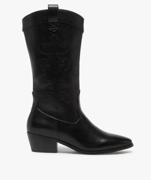 Bottes femme esprit santiags avec tige brodée vue1 - GEMO (CASUAL) - GEMO