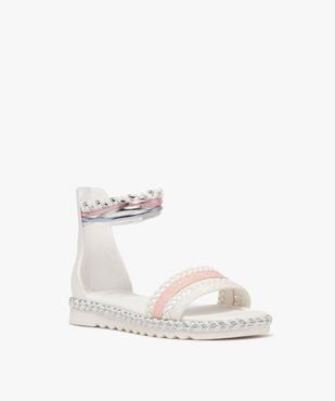 Sandales montantes à brides pailletées et talon zippé fille vue2 - LOVELY WINGS - GEMO