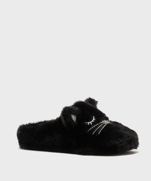Chaussons fourrés forme mules à motif et détails en relief femme vue2 - GEMO(HOMWR FEM) - GEMO