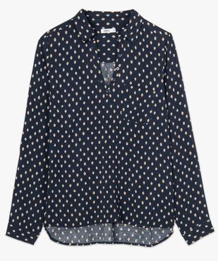 Blouse femme fluide à motifs et col v à boutons vue4 - GEMO(FEMME PAP) - GEMO