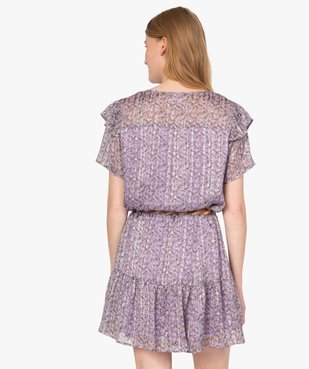 Robe femme à motifs fleuris et volants sur les épaules vue3 - GEMO(FEMME PAP) - GEMO