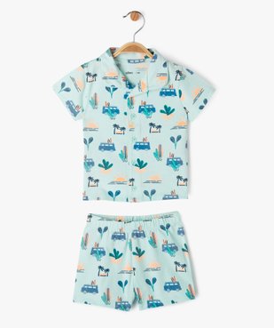 Pyjashort imprimé avec chemisette bébé garçon vue1 - GEMO 4G BEBE - GEMO
