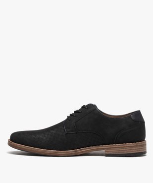 Derbies homme unis à lacets et à motif en relief vue3 - GEMO(URBAIN) - GEMO