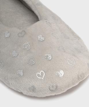 Chaussons ballerines en velours motifs coeurs femme vue6 - GEMO(HOMWR FEM) - GEMO
