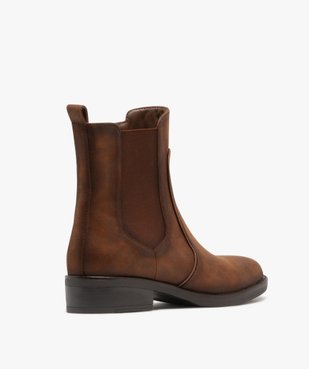 Boots femme fourrées style Chelsea en suédine vue4 - GEMO (CASUAL) - GEMO