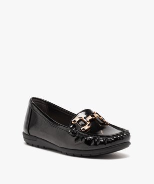 Mocassins confort femme dessus verni avec barrette métallique  vue2 - GEMO (CONFORT) - GEMO