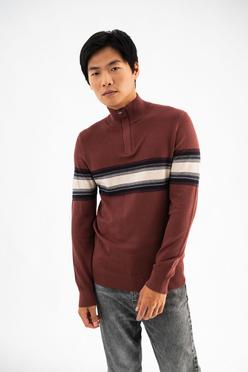 Pull en coton côtelé avec col camionneur homme vue1 - GEMO 4G HOMME - GEMO
