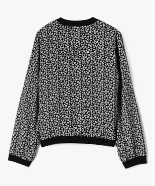Veste zippée en viscose à motifs fleuris fille vue3 - GEMO 4G FILLE - GEMO