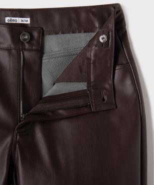 Pantalon large en cuir imitation fille vue2 - GEMO (JUNIOR) - GEMO
