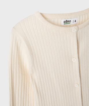 Gilet en maille côtelée coupe ajustée fille vue5 - GEMO 4G FILLE - GEMO