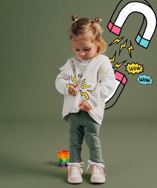 Sweat à capuche fermeture zippée aimantée bébé fille vue1 - GEMO 4G BEBE - GEMO
