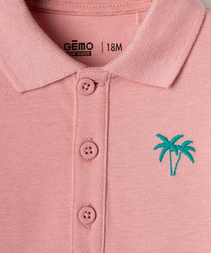 Polo manches courtes en maille piquée à motif bébé garçon vue2 - GEMO 4G BEBE - GEMO
