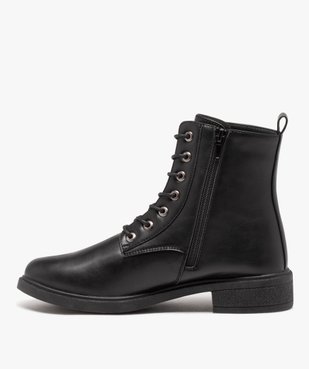 Boots femme unies style rangers à zip vue3 - GEMO (CASUAL) - GEMO
