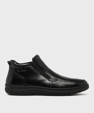 Boots fourrées zippées en cuir gamme confort homme - Pierre Cardin vue1 - PIERRE CARDIN CONFORT - GEMO