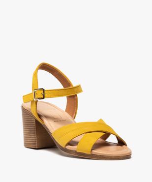 Sandales femme à talon carré coupe spéciale pied large vue2 - GEMO(URBAIN) - GEMO