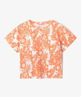 Tee-shirt manches courtes à motifs fleuris fille vue1 - GEMO (JUNIOR) - GEMO