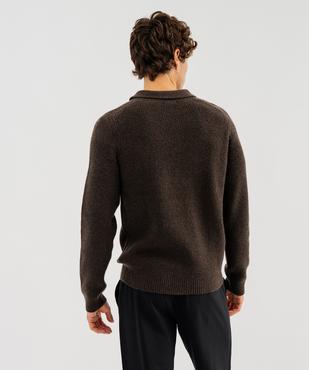 Pull col polo maille homme vue3 - GEMO (HOMME) - GEMO