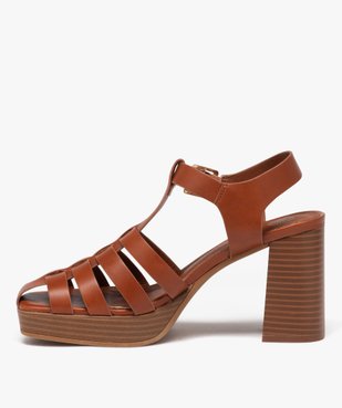 Sandales femme unies à talon haut avec bout fermé vue4 - GEMO(URBAIN) - GEMO