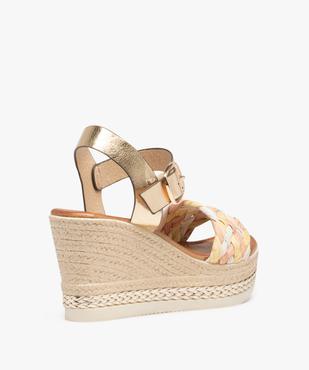 Sandales femme compensées à brides en fibre tressée vue5 - GEMO(URBAIN) - GEMO