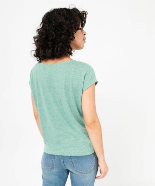 Tee-shirt manches courtes coupe loose en lin femme vue3 - GEMO 4G FEMME - GEMO