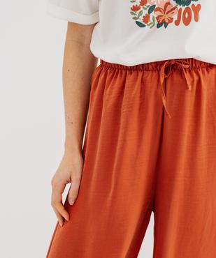 Pantalon de pyjama fluide en matière satinée femme vue2 - GEMO 4G FEMME - GEMO