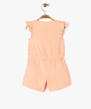 Combishort sans manches en jersey de coton imprimé bébé fille vue4 - GEMO 4G BEBE - GEMO