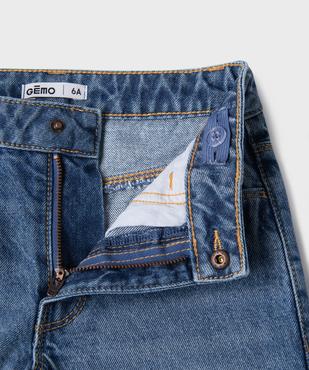 Short en jean avec motif brodé et taille ajustable fille vue3 - GEMO 4G FILLE - GEMO