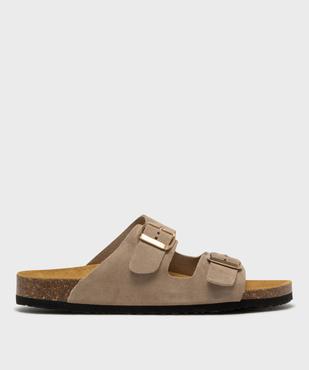 Sandales mules en cuir à semelle anatomique femme - Tanéo vue1 - TANEO - GEMO