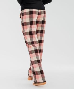 Pantalon de pyjama en flanelle à carreaux et taille élastiquée femme vue3 - GEMO(HOMWR FEM) - GEMO